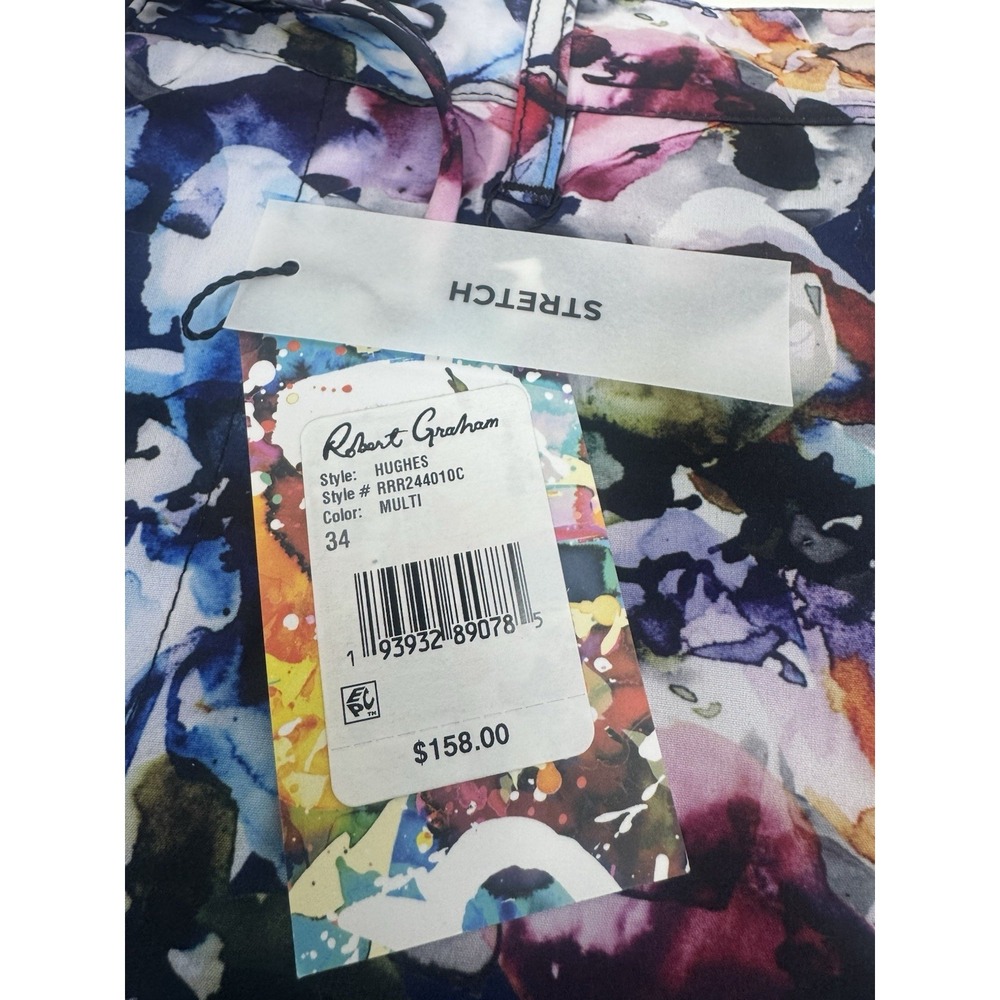NWT Robert Graham Hughes Woven Shorts Multi Color Hybrid Board Shorts Sz 34 $158 - Picture 3 of 16